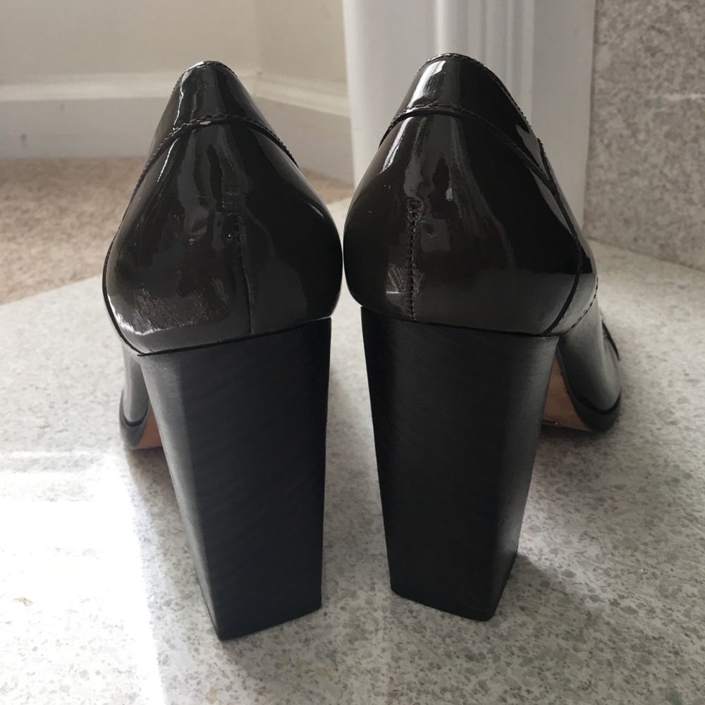 Cole Haan Olive Green Patent Block Heel Pumps - Picture 5 of 8